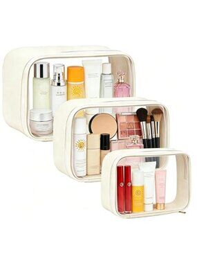 Travel Clear Makeup Bag Set for Women 3 Pack Travel Size Toiletry Bag